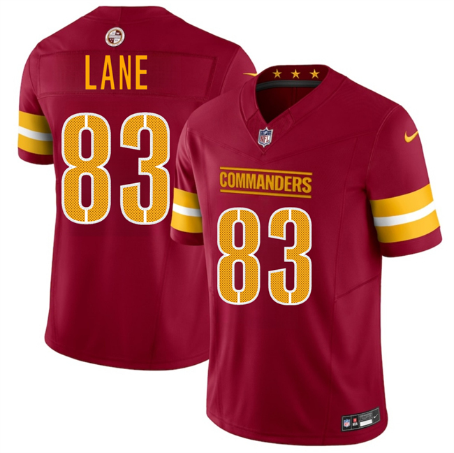 Men's Washington Commanders #83 Jaylin Lane Burgundy 2025 Draft F.U.S.E. Vapor Limited Stitched Football Jersey